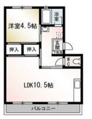 山口マンション 206号室 間取り