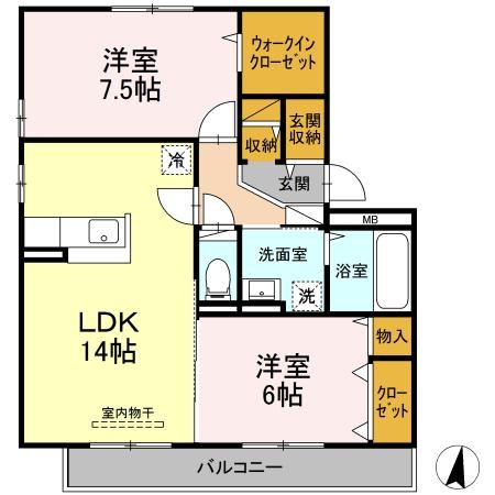 アエル湘南 102号室 間取り
