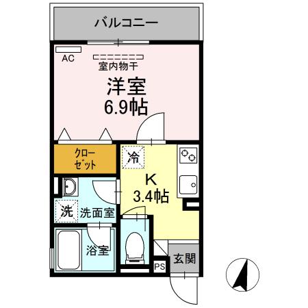 アイウェル湘南台 201号室 間取り