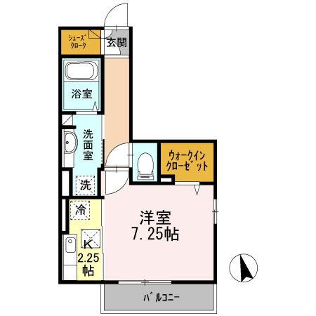 サンライズ柄沢　東館 101号室 間取り