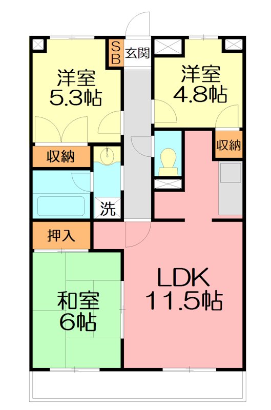 マイメゾン湘南二番館 106号室 間取り