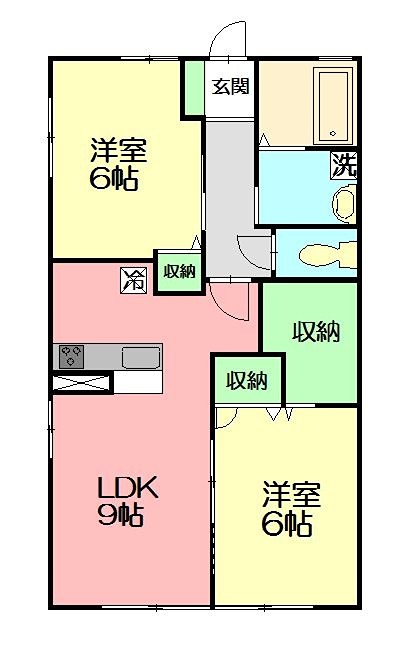 ユウハイム 201号室 間取り