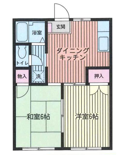 フローラパレス A-105号室 間取り