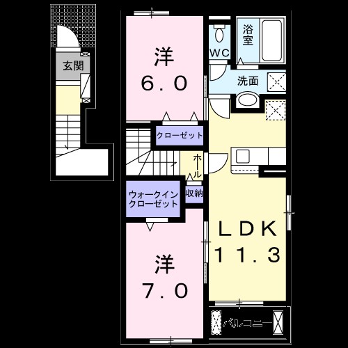 フラガンシア 201号室 間取り