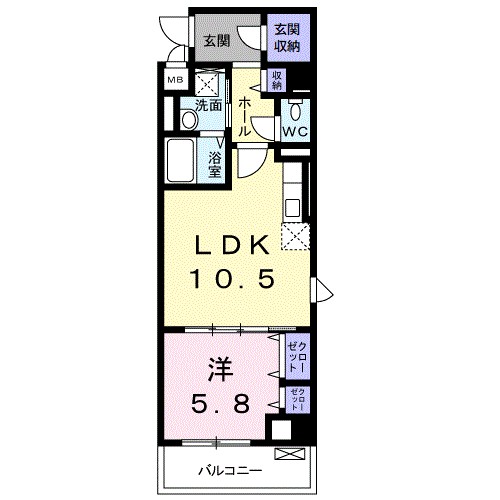 クレスト湘南 401号室 間取り
