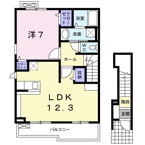 プライジア 201号室 間取り