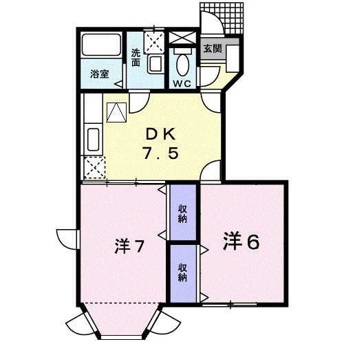 シャンミリュ－弐番館 103号室 間取り
