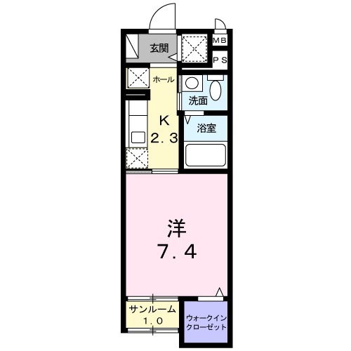 グレイス海浜 103号室 間取り