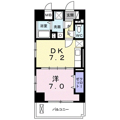ルブス湘南 205号室 間取り