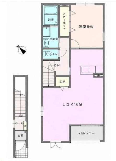 オ・ヴァーグ 202号室 間取り