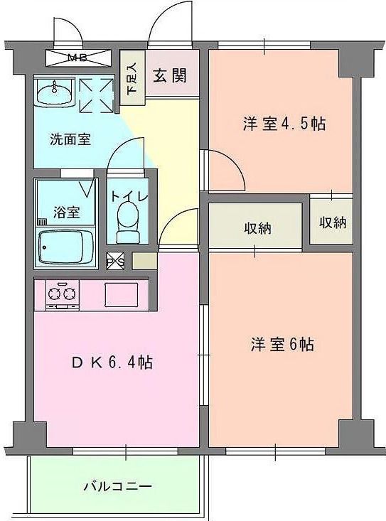 ライフパレット横浜 405号室 間取り