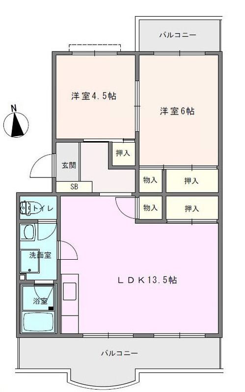 宮ノ脇マンション 307号室 間取り