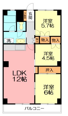 ペアシティー湘南 407号室 間取り