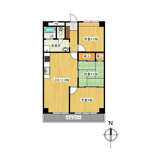 湘南常盤マンション 503号室 間取り