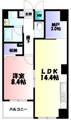 グラビス 102号室 間取り