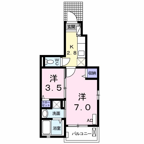 ユーハイムⅤ 101号室 間取り
