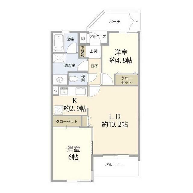 東戸塚ガーデニアウエストヒルズ 3F号室 間取り