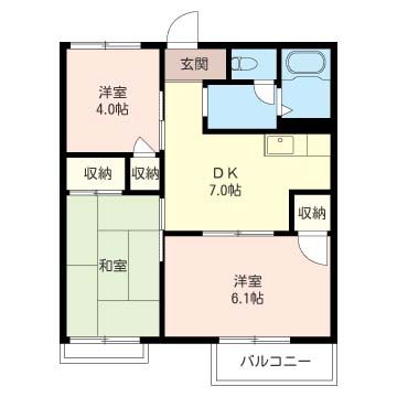 マロンハイムＡＳＵＫＡ 203号室 間取り