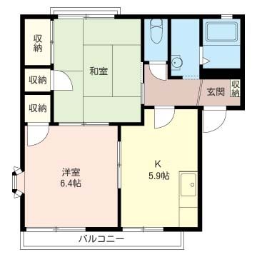 リバ―サイド中津川　Ａ 201号室 間取り