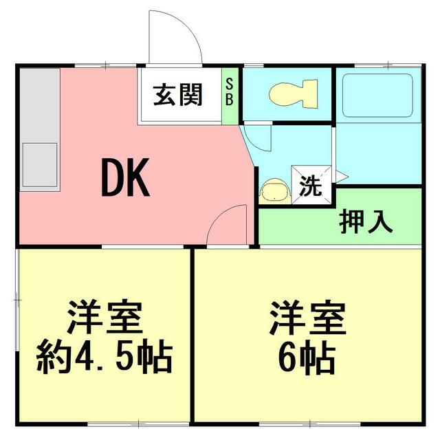ハイツ湘南台 201号室 間取り