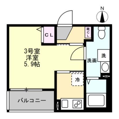 ベイルーム東本厚木 103号室 間取り