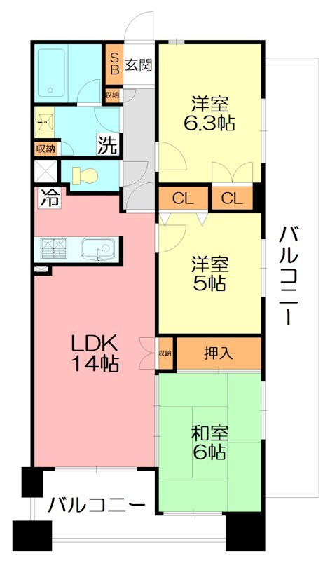ライオンズプラザ平塚見附町  901号室 間取り