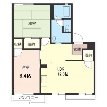 コーポ沼上　Ｇ楝 202号室 間取り