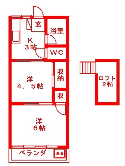 厚木市下依知マンション 206号室 間取り