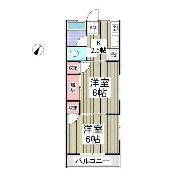 コーポ紺屋２号棟 206号室 間取り
