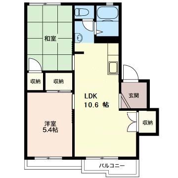 アルカディア　Ａ 205号室 間取り
