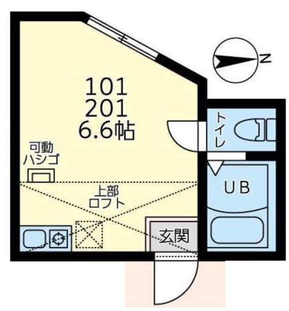 ユナイト戸塚アルベルティー 201号室 間取り