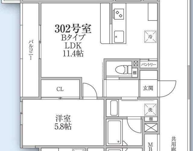 ＨＳ茅ヶ崎 302号室 間取り