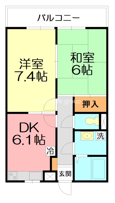 WISE飯泉 201号室 間取り
