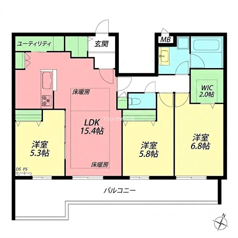 仮)浜竹1丁目メゾン 302号室 間取り