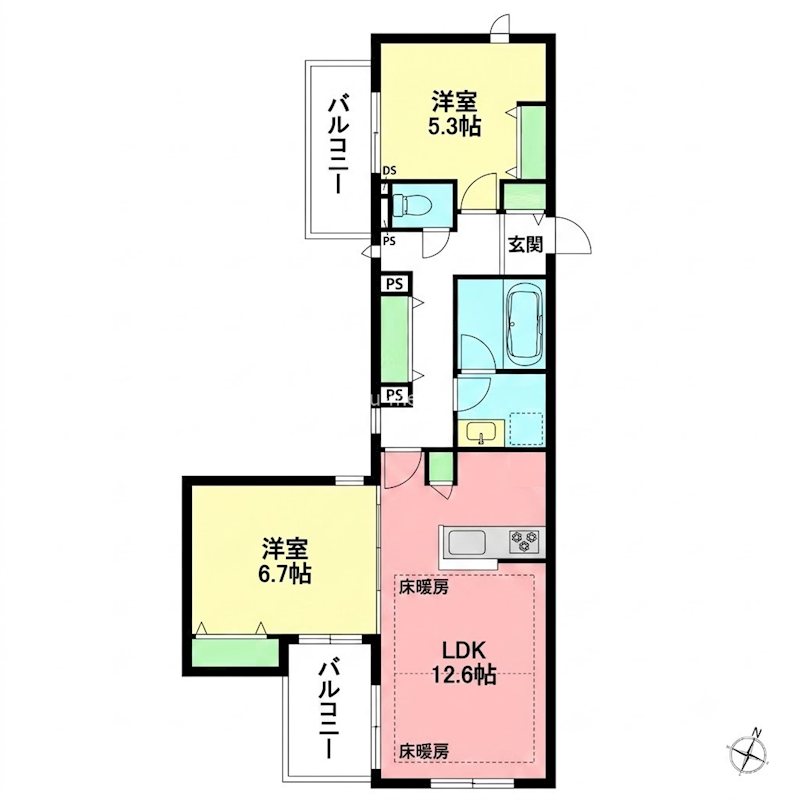 仮)浜竹1丁目メゾン 201号室 間取り