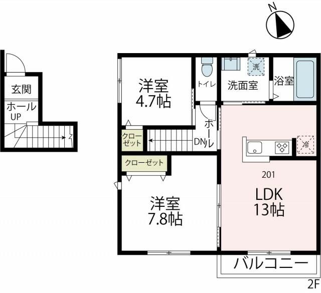 ラウレアⅡ 201号室 間取り