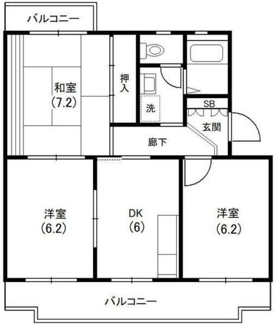 クレール川坂 102号室 間取り