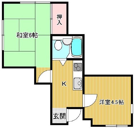 大町コーポ３ 202号室 間取り