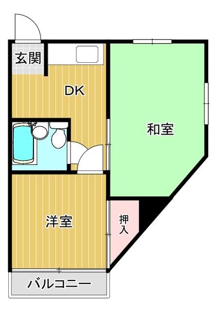 大町コーポ2 201号室 間取り