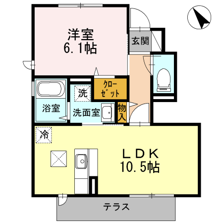 ラフォーレ鵠沼Ⅱ 102号室 間取り