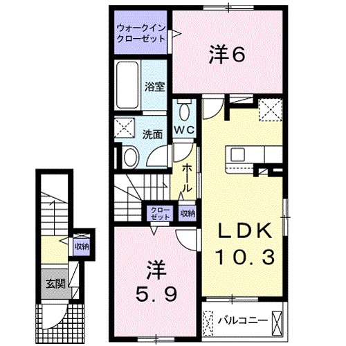 アロース 203号室 間取り