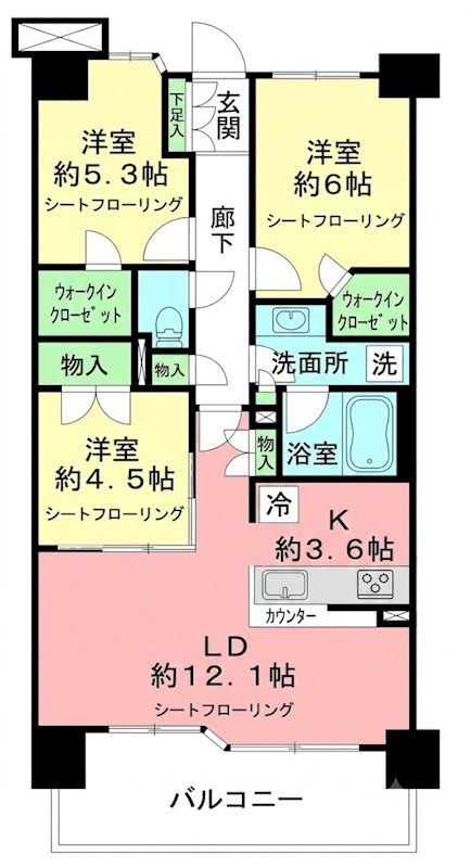 プライム湘南辻堂リーフィアレジデンス 202号室 間取り