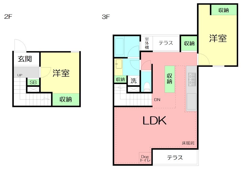 MonChien Villa E号室 間取り