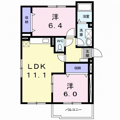 ラルジュ 304号室 間取り