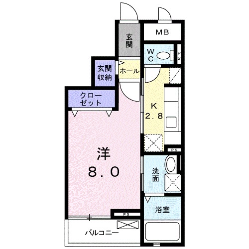 シエル・ブルー　Ｂ 304号室 間取り