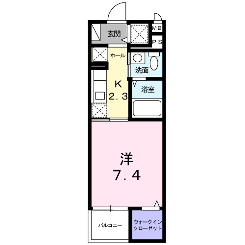 ルミエール Y 206号室 間取り