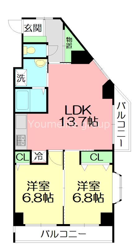 アバンサール湘南 405号室 間取り