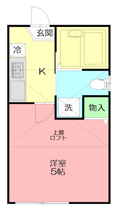 エバグリーン 201号室 間取り