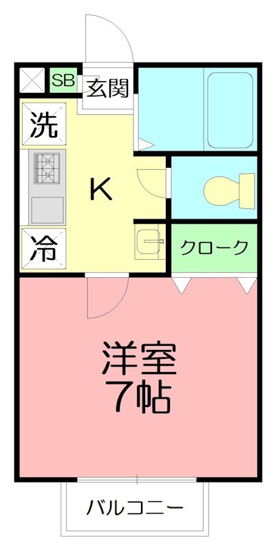 ケイスクラン 102号室 間取り