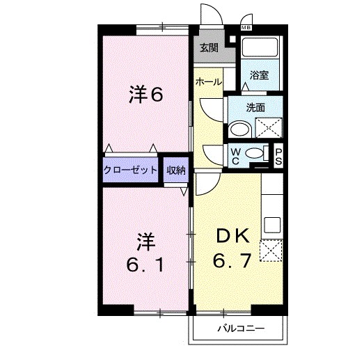 エスポワール Ⅱ 203号室 間取り